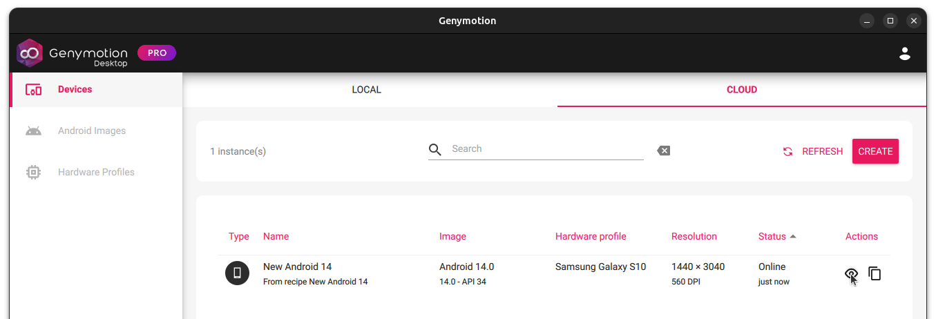 Access instance display