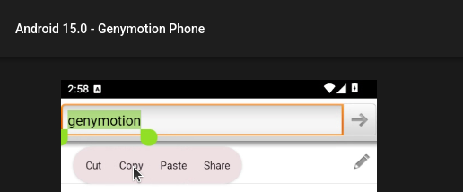 Copy from Android device to clipboard widget