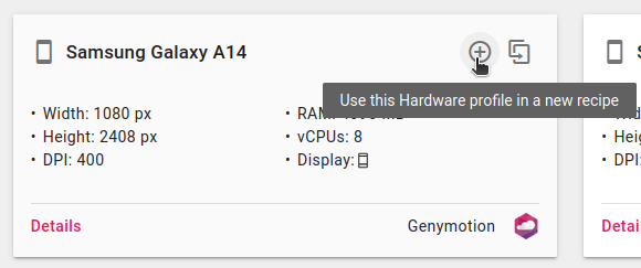 Hardware profile card
